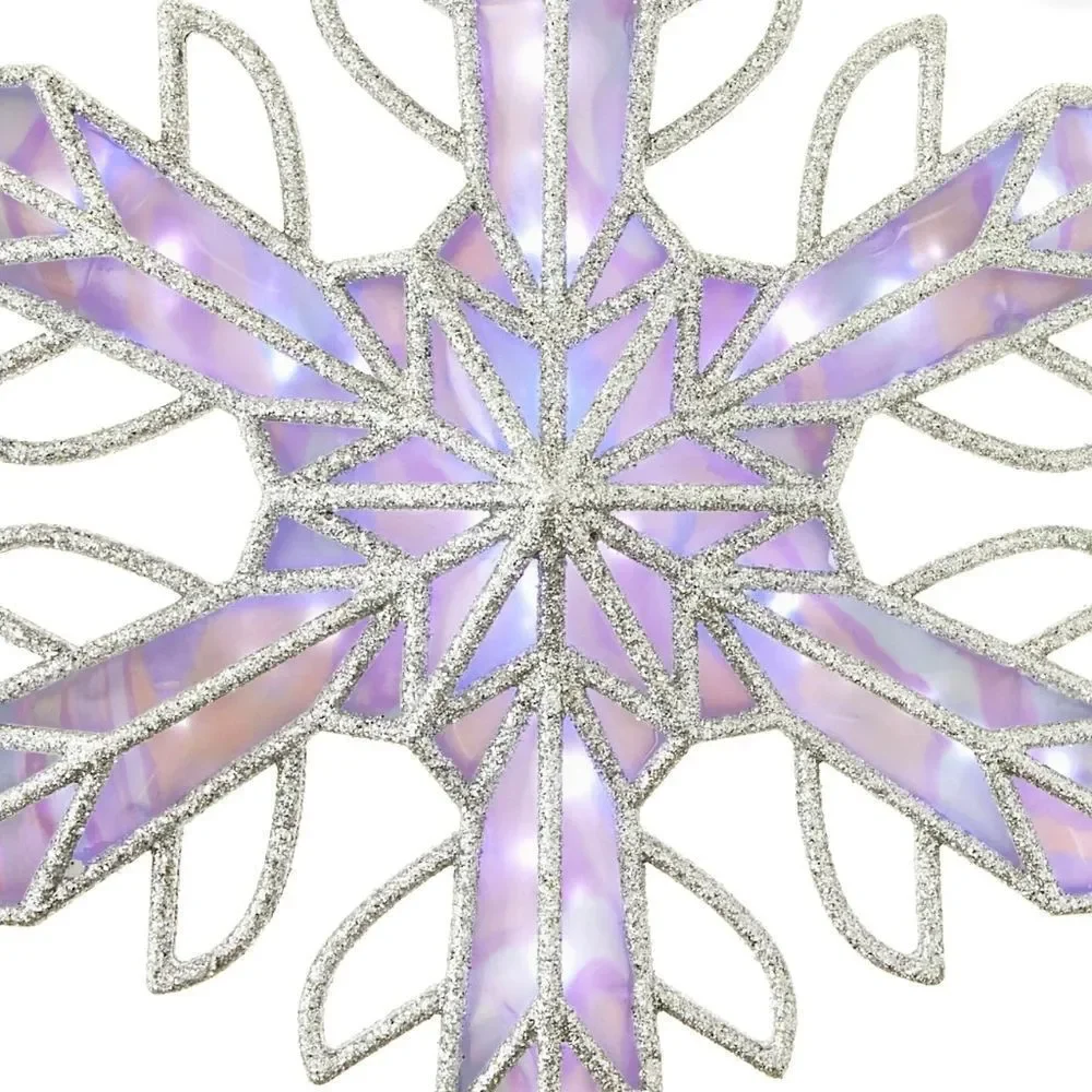 LED Snowflake Christmas Tree Topper, Silver, 15.75